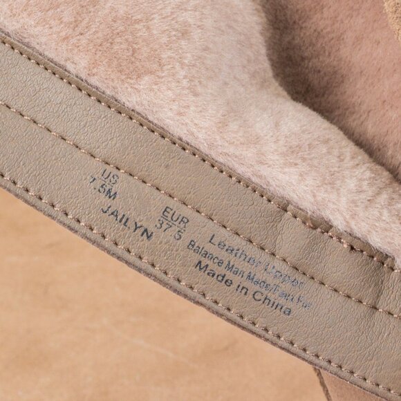 Sam Edelman Women Jailyn Taupe Waterproof Suede Plush Lined Zip Lug Boots sz 7.5 - Picture 6 of 8